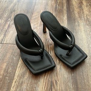 Black sandal heels